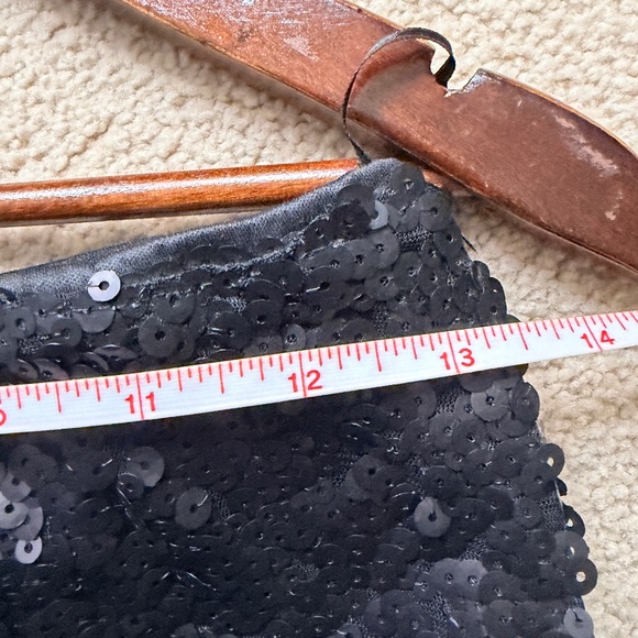 H&M black A-line sequined mini skirt black NWT size S - Picture 4 of 7